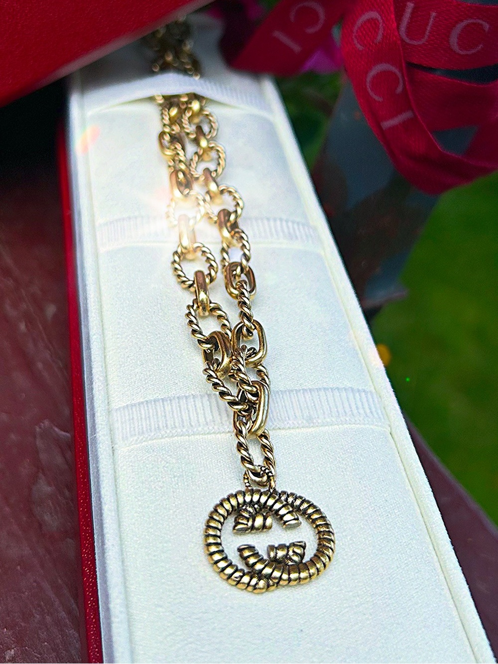 Gucci Gold Rope-Link Pendant Necklace - Gold